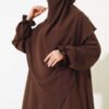 Veiled Wide Abaya Brown – Image 2