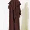 Veiled Wide Abaya Brown – Image 3