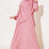 Veiled Wide Abaya Powder Pink