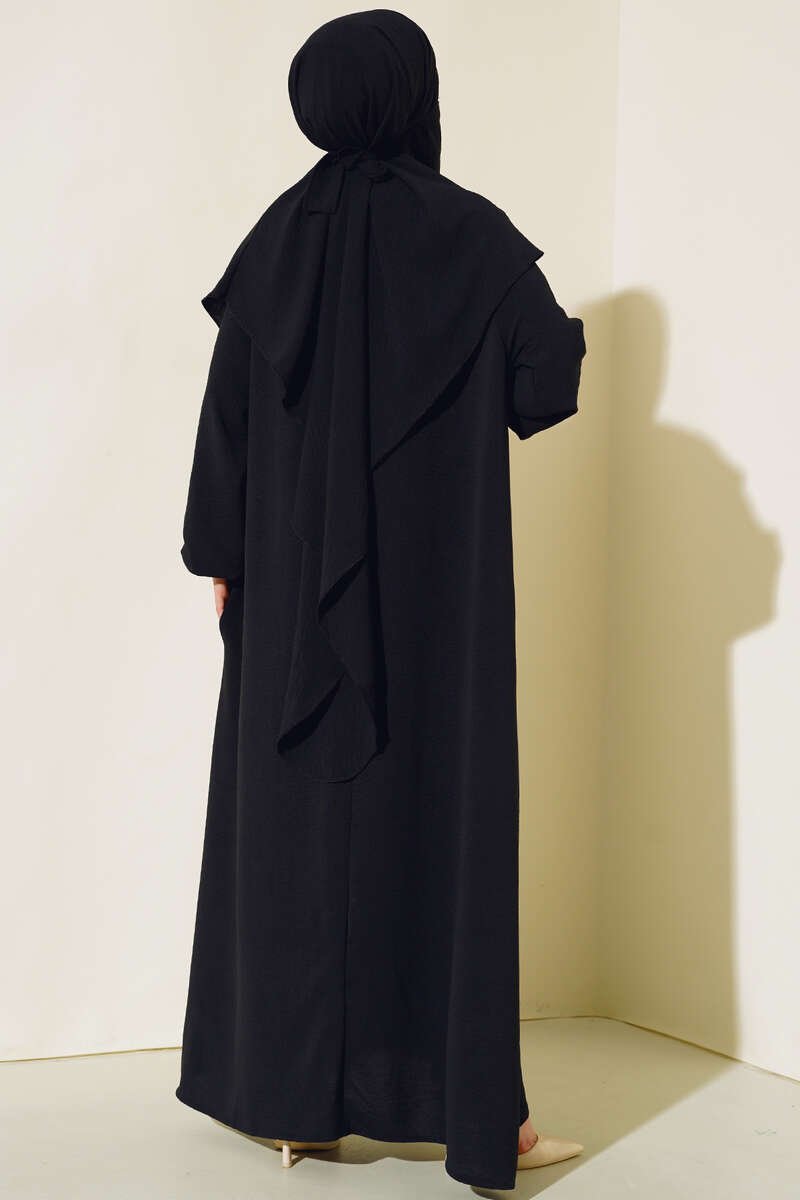 Veiled Wide Abaya Black - Image 3