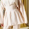 ⁦Belted Side Wrap Set with Pen Details Beige⁩ - الصورة ⁦4⁩