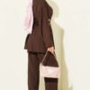 Belted Side Wrap Set with Pen Details Brown - immagine 3