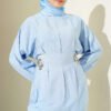 Belted Side Wrap Set with Pen Details Blue - Image 2