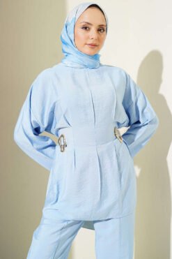 منظر بديل لـ Belted Side Wrap Set with Pen Details Blue