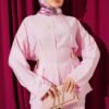 Belted Side Wrap Set with Pen Details Pink - Imagen 2