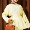 Belted Side Wrap Set with Pen Details Yellow - immagine 2