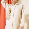 Pleated Swirl Shirt Beige