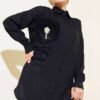 Pleated Swirl Shirt Black
