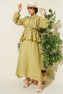 Pleated String Tied Skirt Set