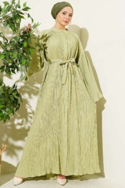 Alternatieve weergave van Pleated Spanish Sleeve Belted Dress