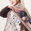 Poppy Pattern Modal Shawl Camel - Afbeelding 2