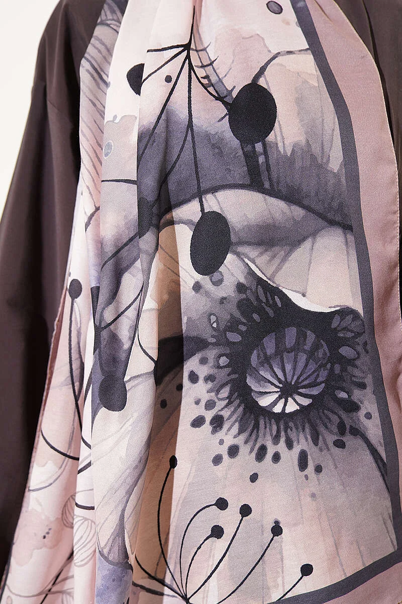 Poppy Pattern Modal Shawl Camel - Afbeelding 4