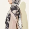 ⁦Poppy Pattern Modal Shawl Beige⁩ - الصورة ⁦3⁩