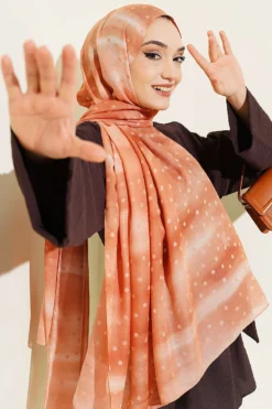 Polka Dot Gradient Shawl Camel
