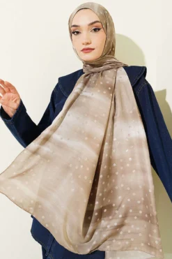 Polka Dot Gradient Shawl Beige