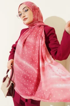 Polka Dot Gradient Shawl Pink
