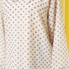 Polka Dot Tie Neck Chiffon Tunic Beige – Bild 4