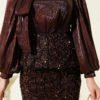 Sequined Skirt Evening Set Brown – Bild 4