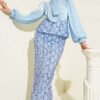 Sequined Skirt Evening Set Blue