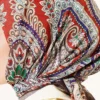 ⁦Retro Pattern Elegance Scarf Brown⁩ - الصورة ⁦4⁩