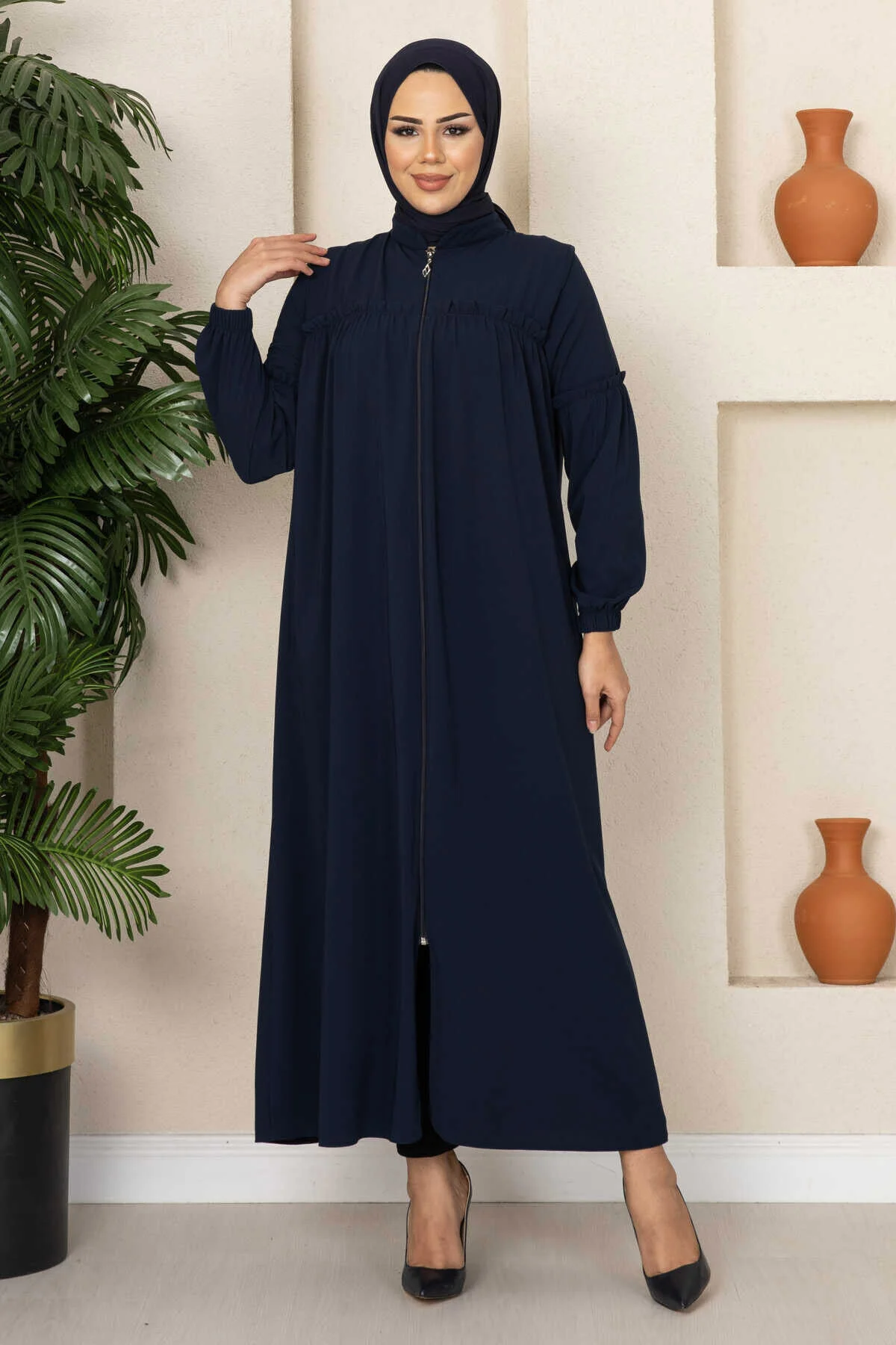 Robalı Young Modest Coat Navy Blue - الصورة 3