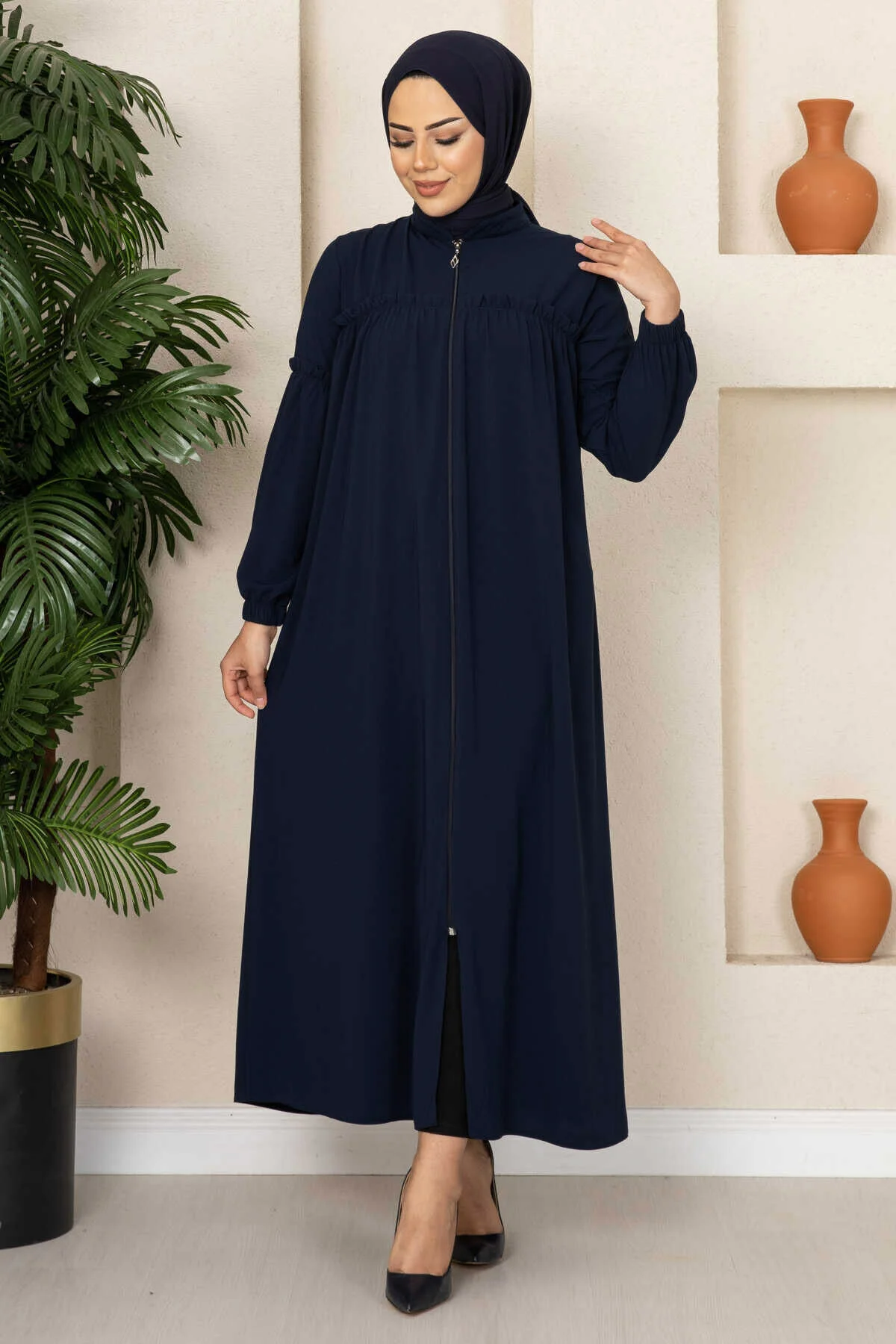 Robalı Young Modest Coat Navy Blue - الصورة 4
