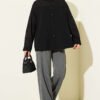 Shirt with Embroidered Detail and Ruffled Sleeves Black – Bild 2