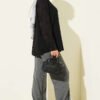 Shirt with Embroidered Detail and Ruffled Sleeves Black – Bild 3