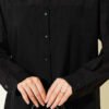 Shirt with Embroidered Detail and Ruffled Sleeves Black – Bild 4