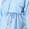 Fake Pocket Clasp Mini Stone Detailed Two-Piece Set Blue - Imagen 4