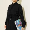 Fake Pocket Clasp Mini Stone Detailed Two-Piece Set Black - Imagen 2