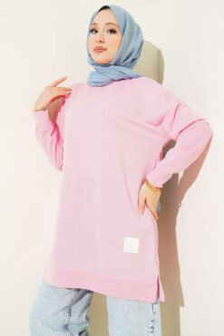 Oversized Patch Tunic Pink