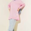 Oversized Patch Tunic Pink wholesale tunic view 2 - Hicabistan Turkey factory