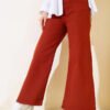 Loose Short Plain Trousers Tan