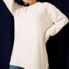 Grapevine Embossed Soft Knit Tunic Ecru