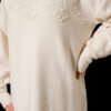 Grapevine Embossed Soft Knit Tunic Ecru – Image 4