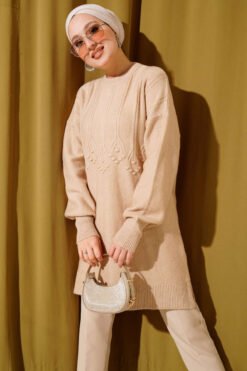 Grapevine Embossed Soft Knit Tunic