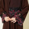 Floral Embellished Abaya Dress Brown - Imagen 4