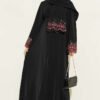 Floral Embellished Abaya Dress Black