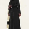Floral Embellished Abaya Dress Black - Imagen 3
