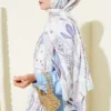 Ivy Pattern Bamboo Crinkle Shawl Baby Blue – Bild 3