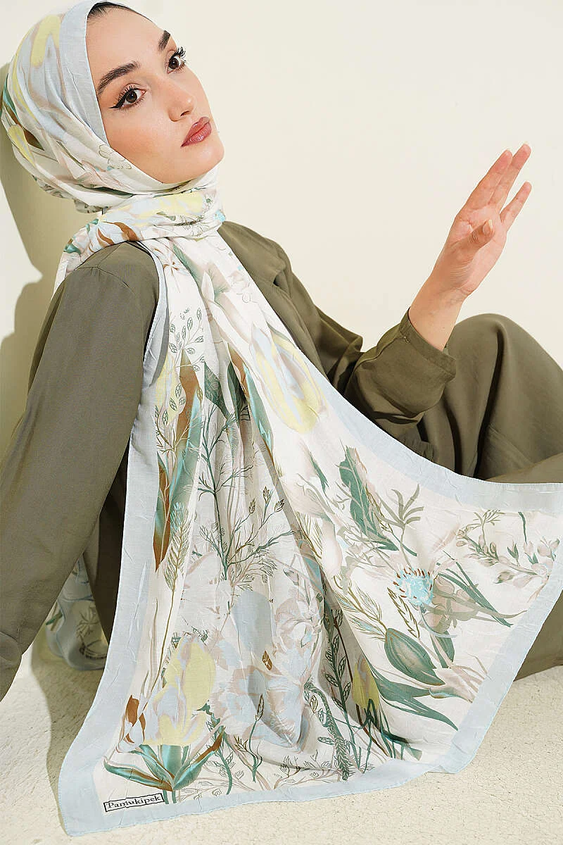 Ivy Pattern Bamboo Crinkle Shawl