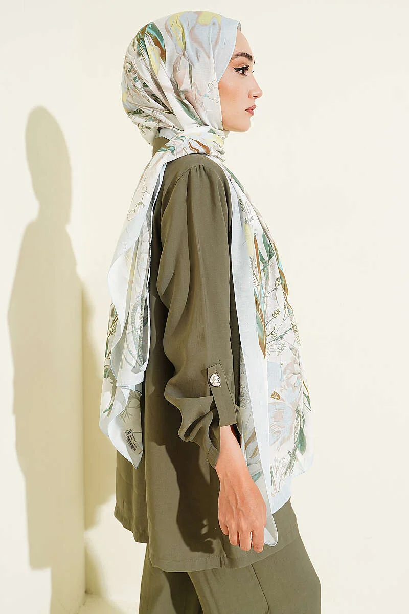 Ivy Pattern Bamboo Crinkle Shawl - Afbeelding 3