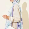 Ivy Pattern Bamboo Crinkle Shawl Lilac – Image 3