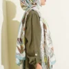 Ivy Pattern Bamboo Crinkle Shawl Mint - Image 3