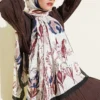 Ivy Pattern Bamboo Crinkle Shawl Black