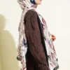 Ivy Pattern Bamboo Crinkle Shawl Black – Image 3