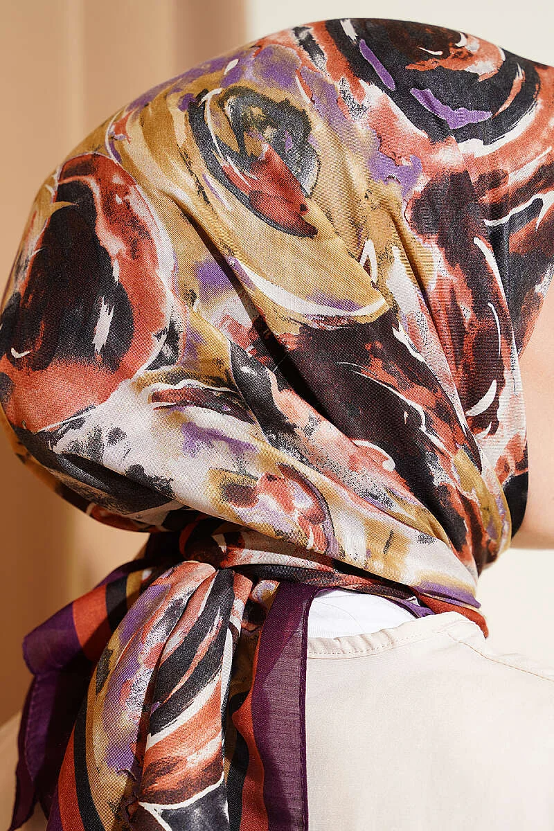 Twisted Pattern Elegance Scarf Purple - Imagen 4