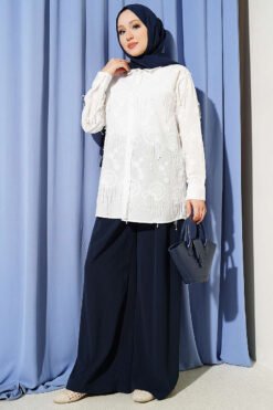Alternatieve weergave van Embroidered Tassel Shirt White