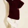 Chunky Knit Soft Sweater Tunic Burgundy – Image 2